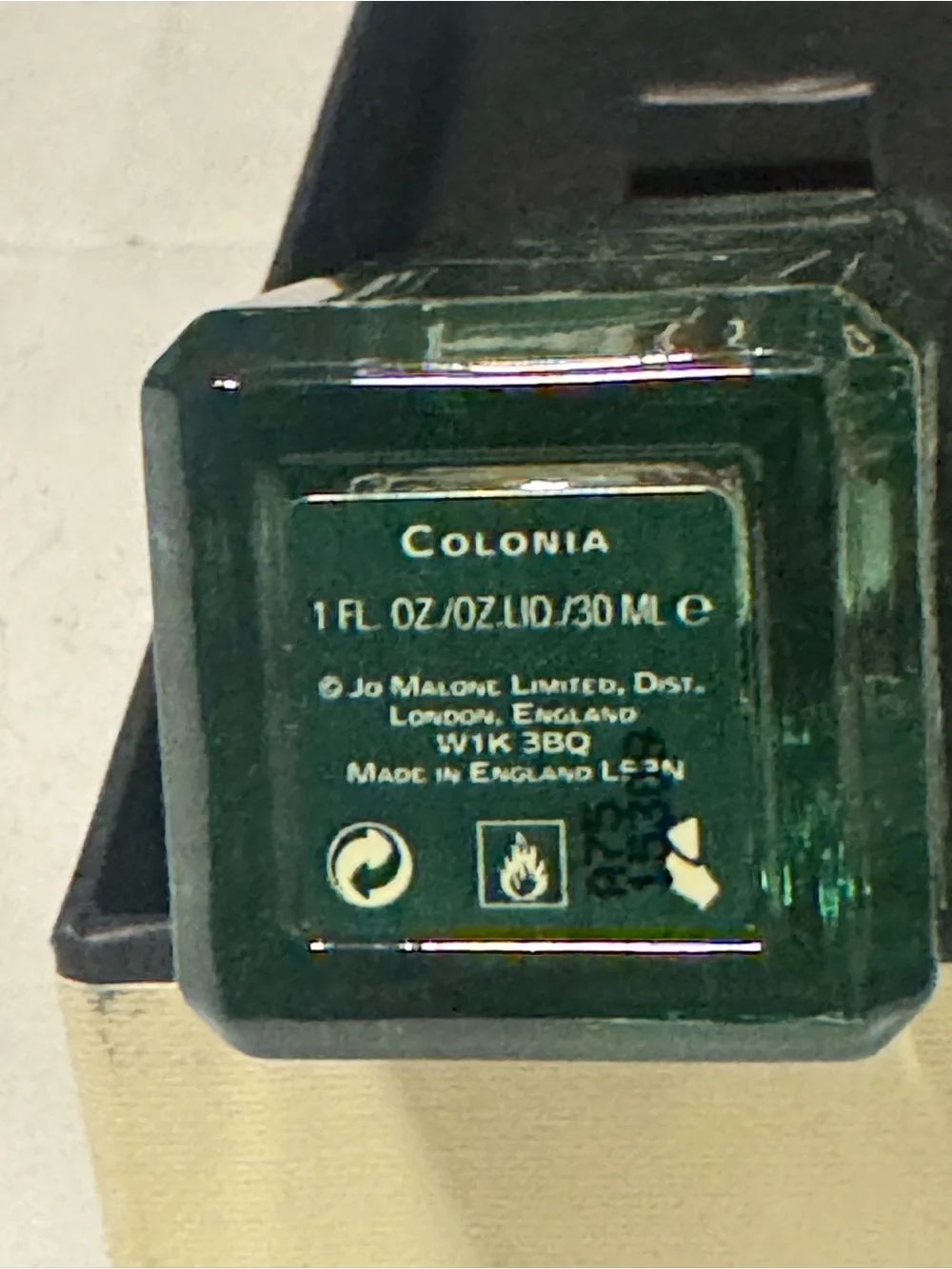 Jo Malone Colonia Cologne - Deep Green Glass Bottle